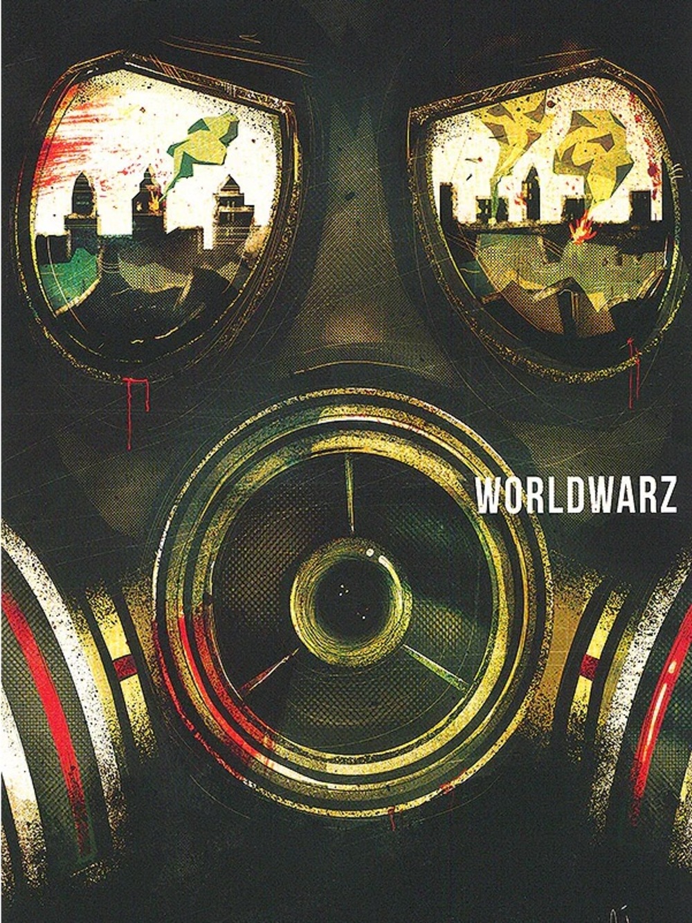 Worldwarz Gas Mask Graphic Poster - Black, Yellow, Green